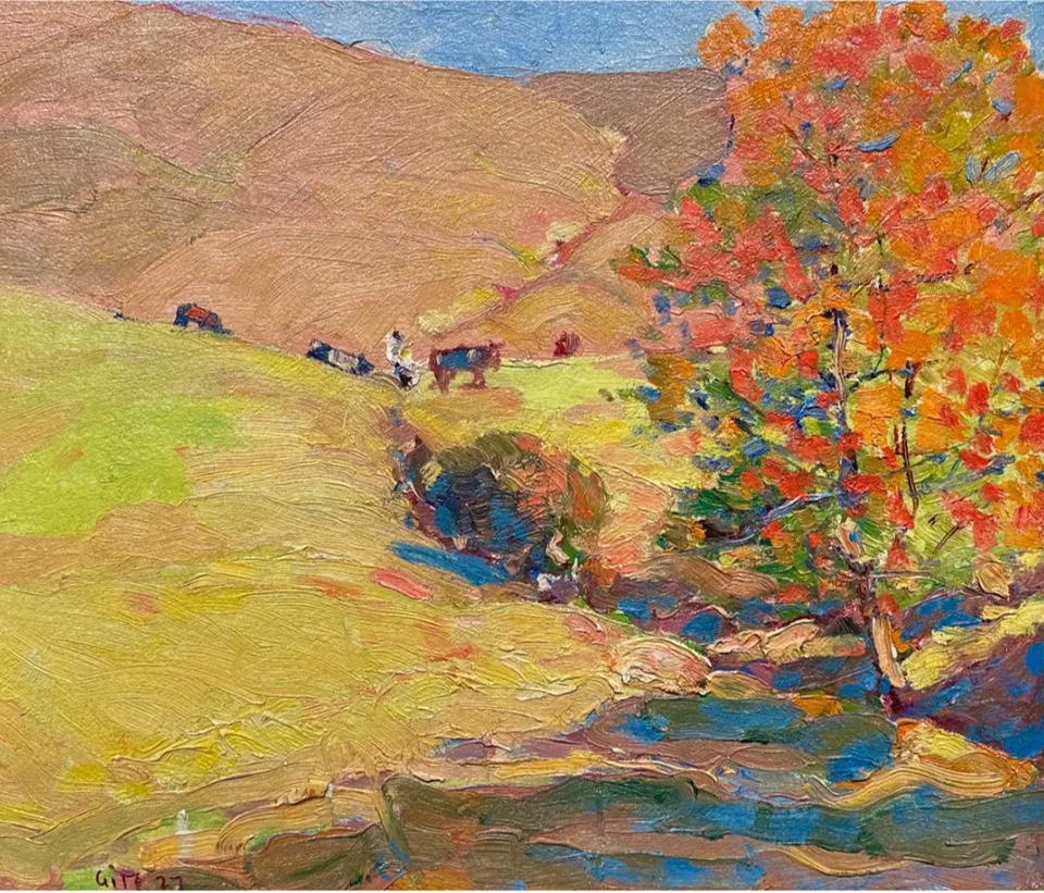 Selden Gile, Spring in the Hills, Marin, oil on board
